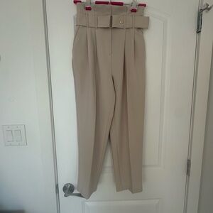 Topshop Beige High-Waisted Trousers